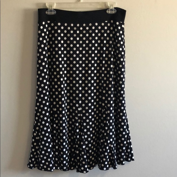 Polka Dot Mid-calf Knit Skirt - Picture 2 of 5
